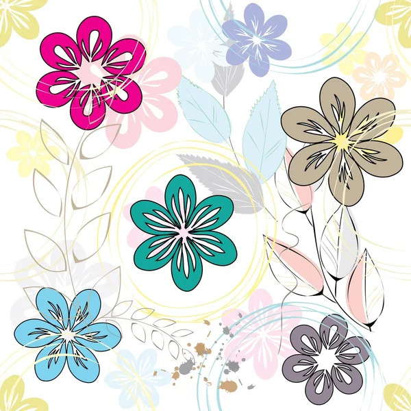 Abstract flower seamless pattern background — Stock Vector