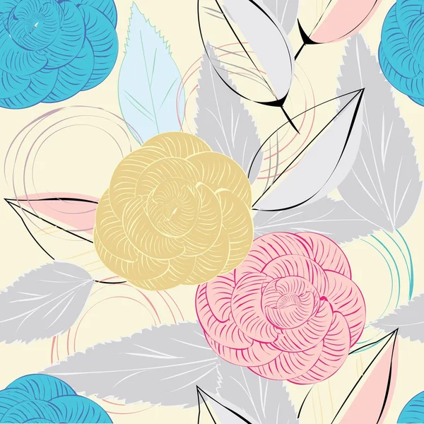 Abstract flower seamless pattern background — Stock Vector