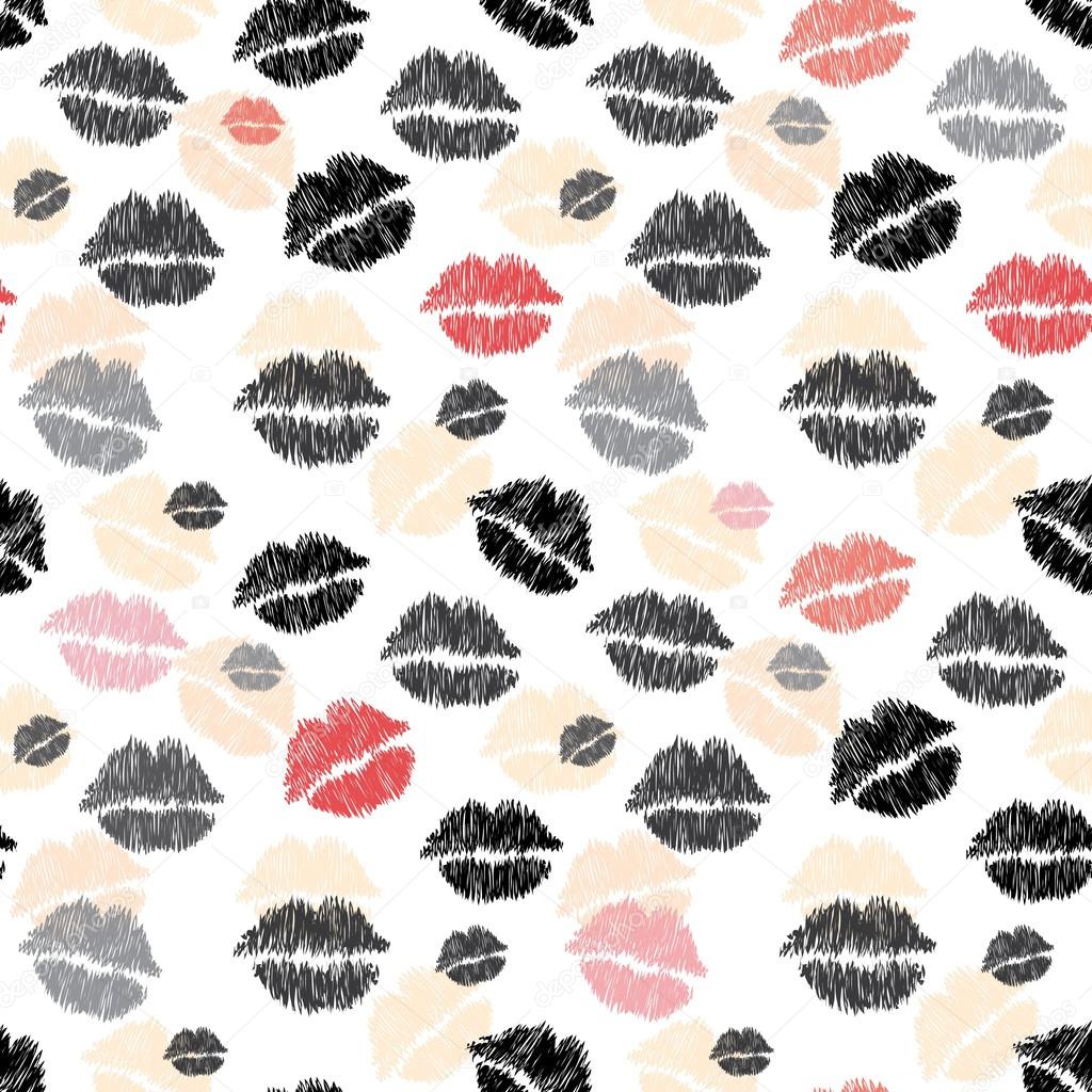 Lips.Seamless pattern.