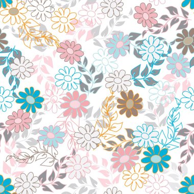 Soyut çiçek pürüzsüz desen arkaplanı