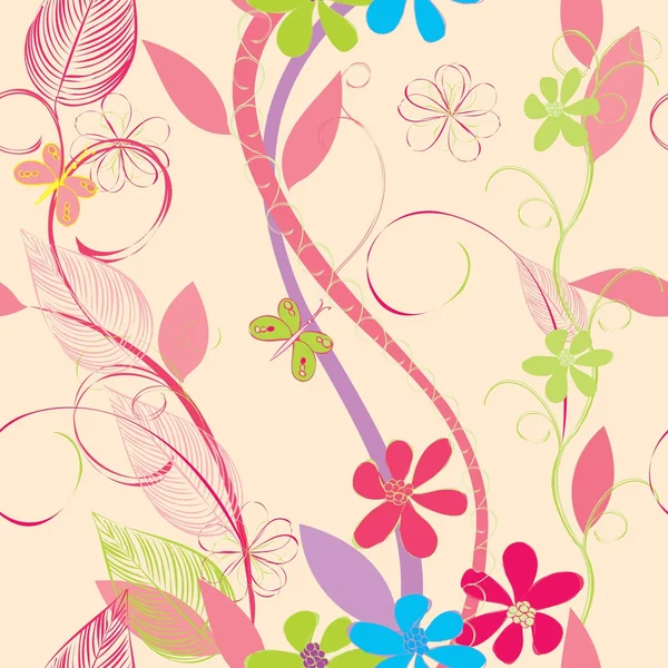 Motif floral sans couture — Image vectorielle