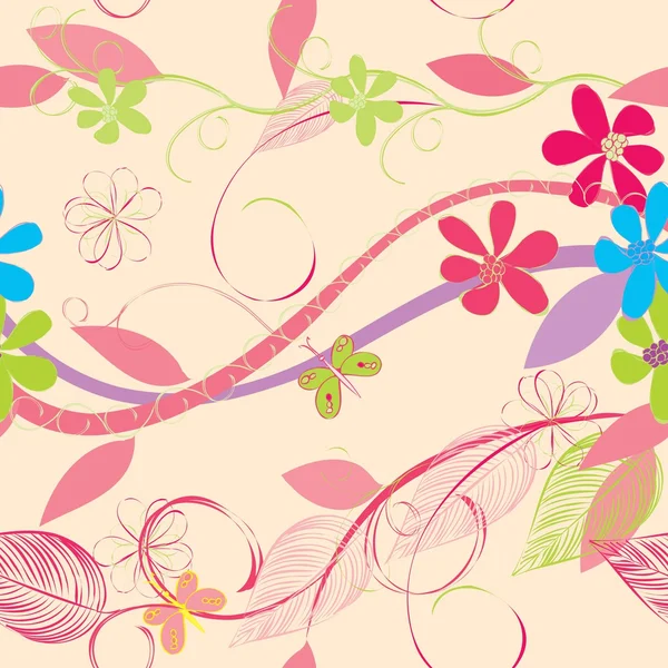 Motif floral sans couture — Image vectorielle