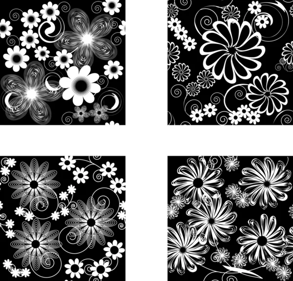 Floral seamless pattern collection — Stock Vector