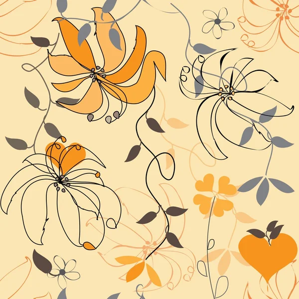 Motif floral sans couture — Image vectorielle