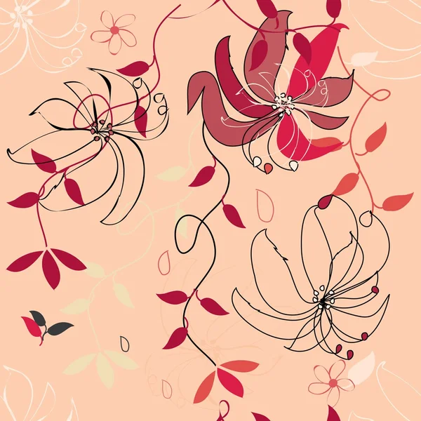 Motif floral sans couture — Image vectorielle