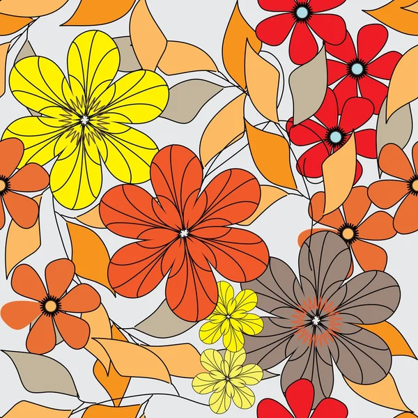 Bloemen naadloos patroon — Stockvector