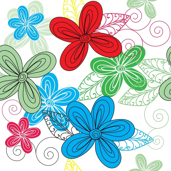 Abstract flower seamless pattern background — Stock Vector