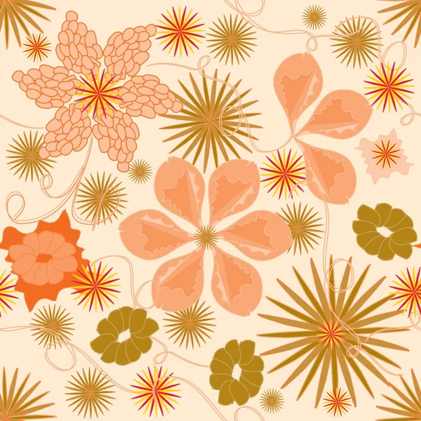 Motif floral sans couture — Image vectorielle