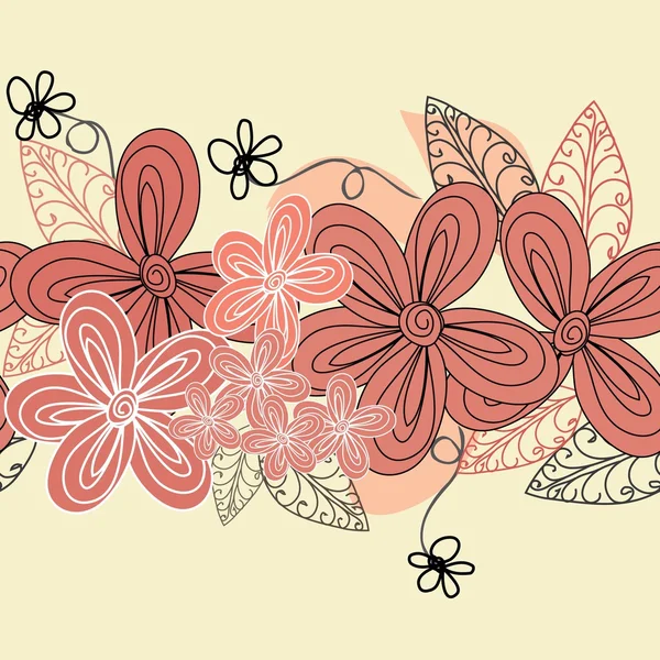 Abstrait horizontal fleur sans couture motif arrière-plan — Image vectorielle