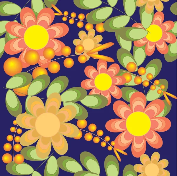 Bloemen naadloos patroon — Stockvector