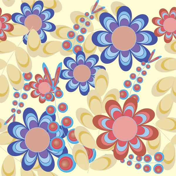 Motif floral sans couture — Image vectorielle