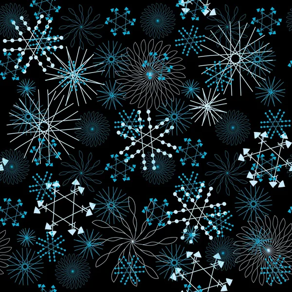 Abstract snowflake seamless pattern background — Stock Vector