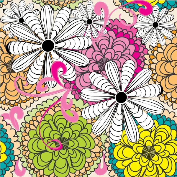 Motif floral sans couture — Image vectorielle