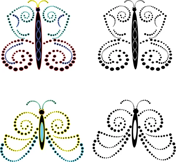Abstract butterfly set — Stock Vector