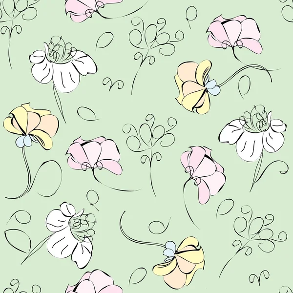 Motif floral sans couture — Image vectorielle