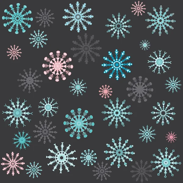 Abstract snowflake seamless pattern background — Stock Vector