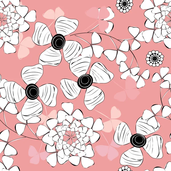 Abstract flower seamless pattern background — Stock Vector