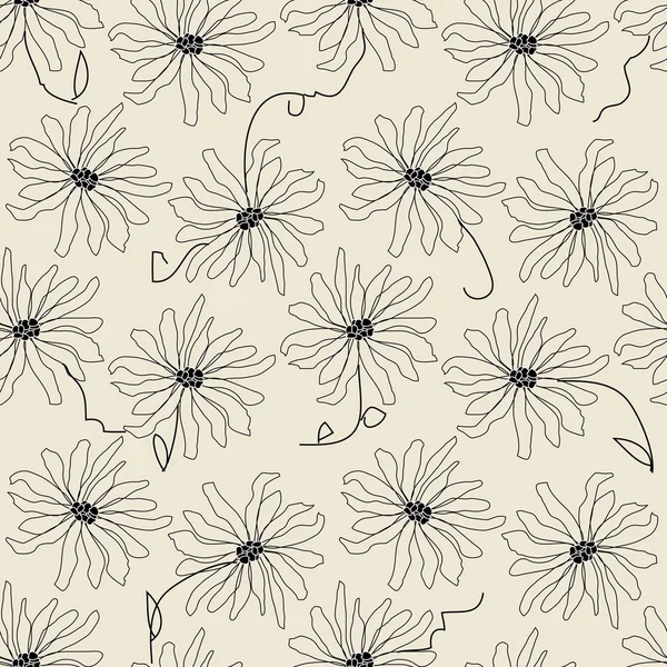 Bloemen naadloos patroon — Stockvector