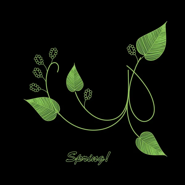スタイリッシュな葉の背景 — ストックベクタ
