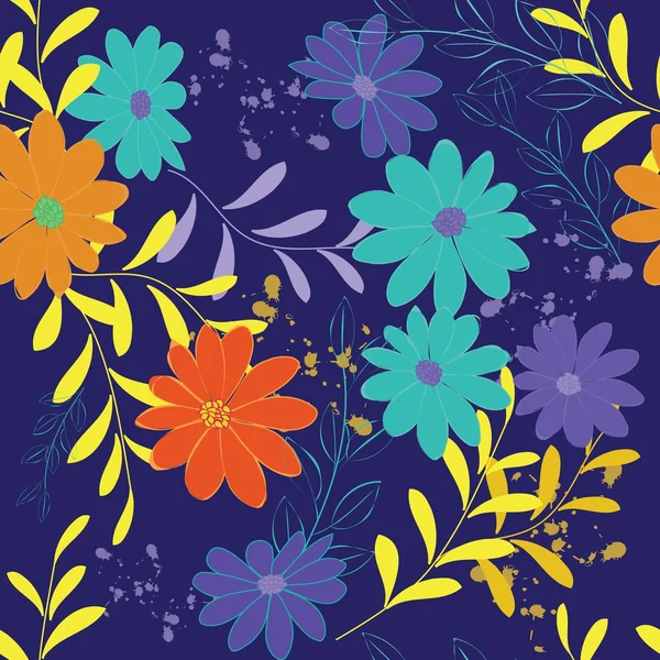 Abstract flower seamless pattern background — Stock Vector