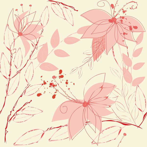 Abstract flower seamless pattern background