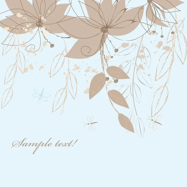 Abstrakte Blume Hintergrund mit Schmetterling — Stockvektor