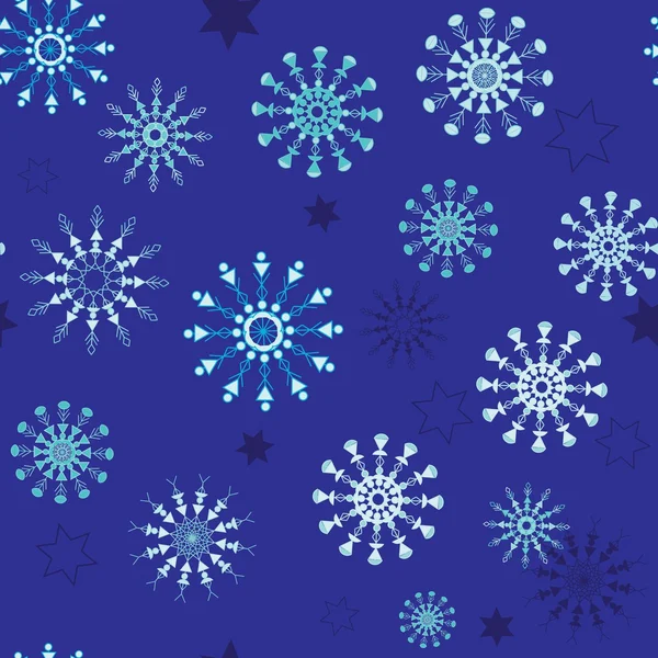 Abstract snowflake seamless pattern background — Stock Vector