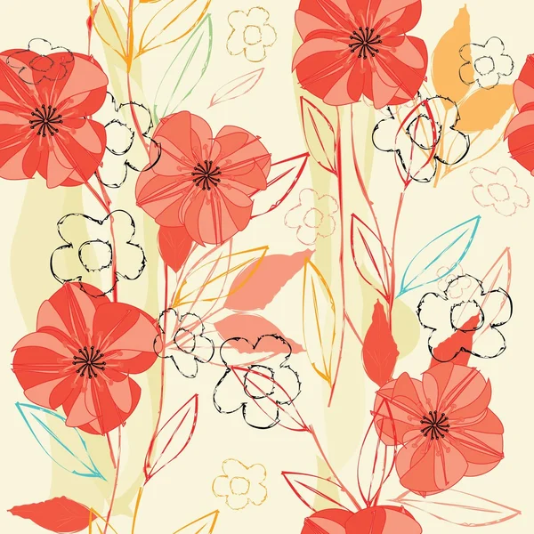 Abstract flower seamless pattern background — Stock Vector