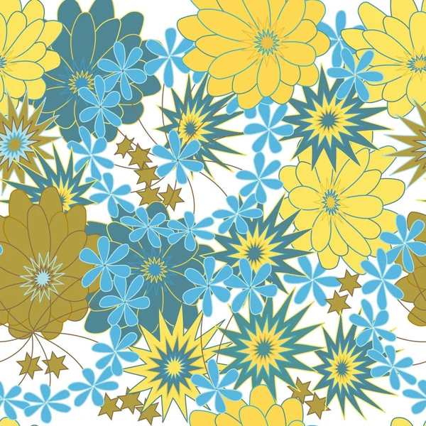 Bloemen naadloos patroon — Stockvector