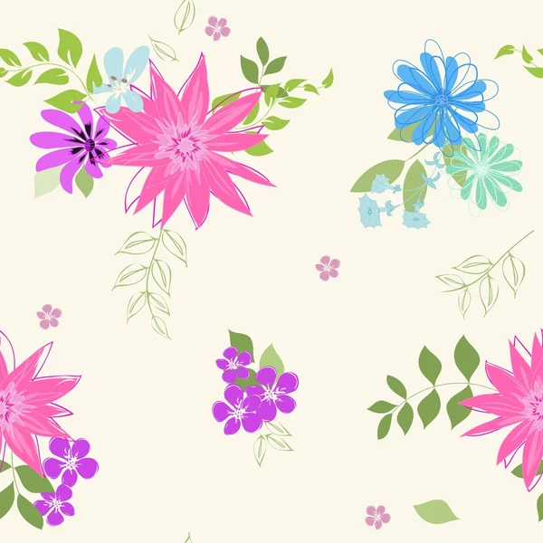 Abstract flower seamless pattern background — Stock Vector