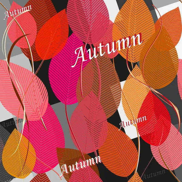 Outono abstrato folhagem fundo. Banner . — Vetor de Stock