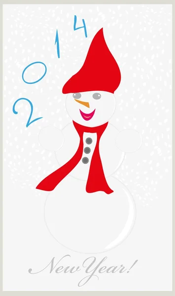 Vintage card with snowman. — Stock Vector