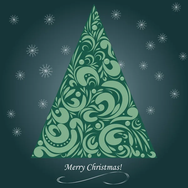 Fondo con un árbol de Navidad . — Archivo Imágenes Vectoriales