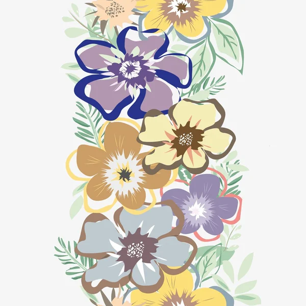 Abstracte verticale bloem naadloze patroon achtergrond — Stockvector