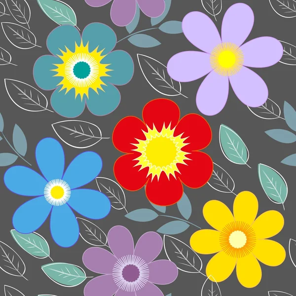 Abstract flower seamless pattern background — Stock Vector