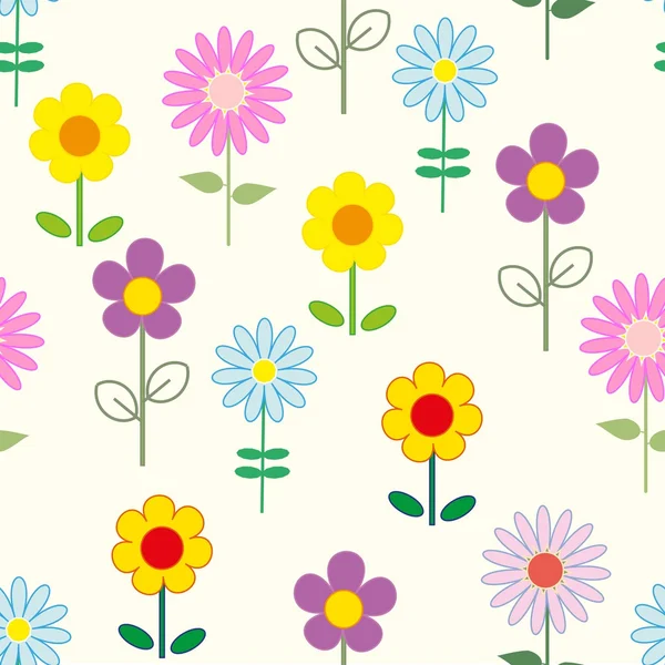 Abstract flower seamless pattern background — Stock Vector