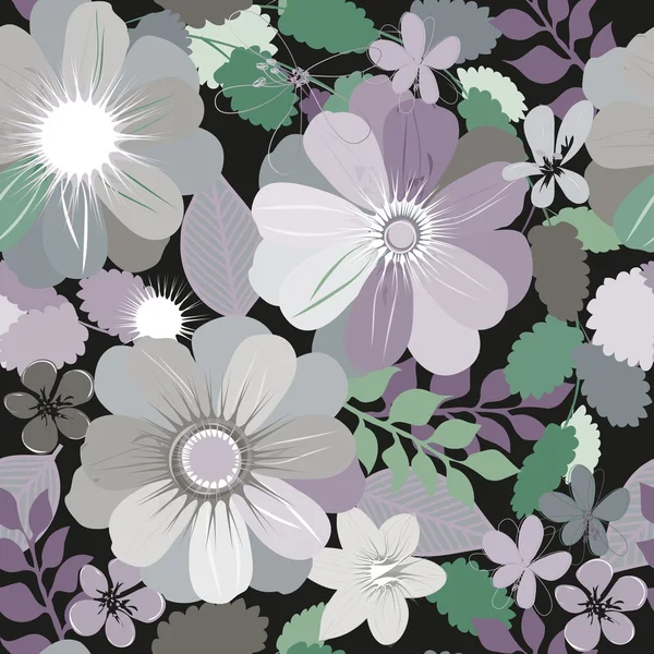 Fleur abstraite fond de motif sans couture — Image vectorielle