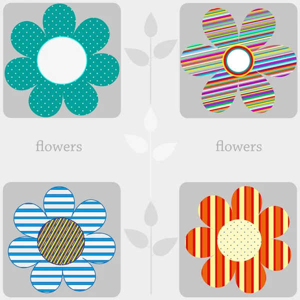 Collection abstraite fleurs fond — Image vectorielle