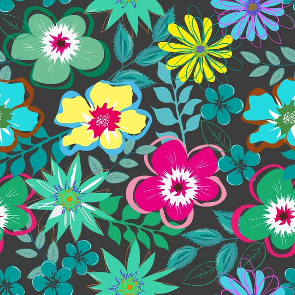 Abstract flower seamless pattern background — Stock Vector