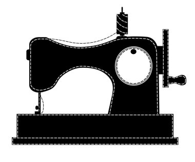 Silhouette of the sewing machine