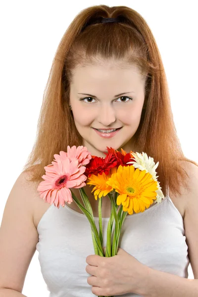 Mujer sonriente atractiva — Foto de Stock