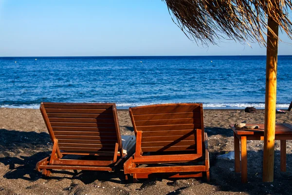 Tumbona en la playa — Foto de Stock