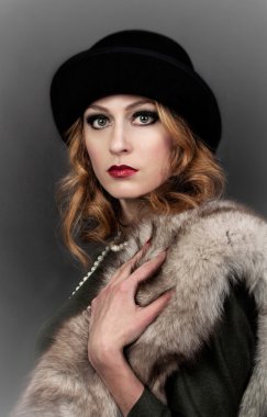 Retro kadın portresi.