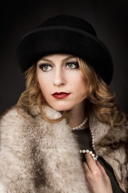 Retro kadın portresi.  