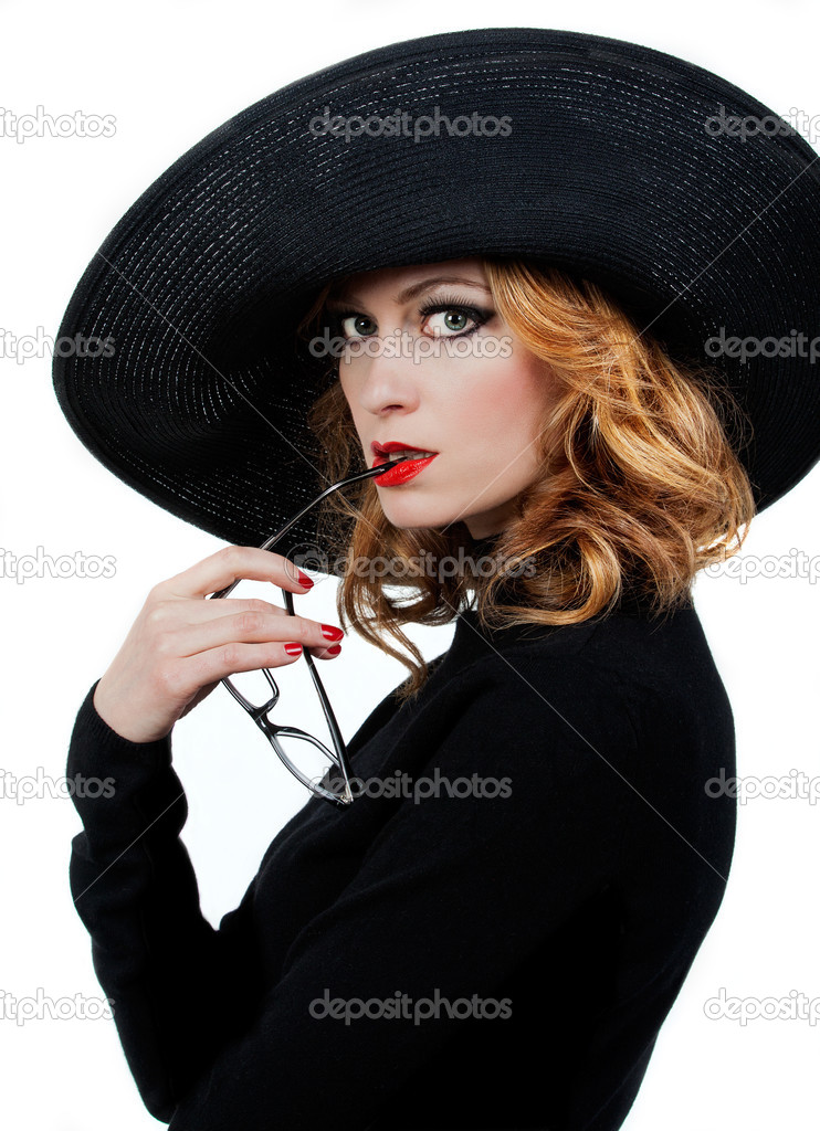 portrait of a woman in elegant hat