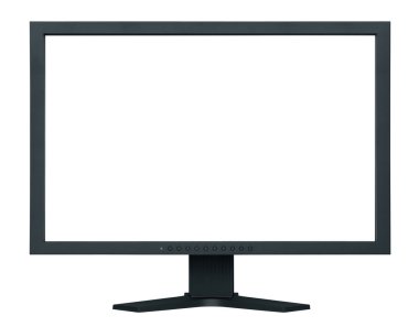 bilgisayar düz geniş ekran üzerinde beyaz izole