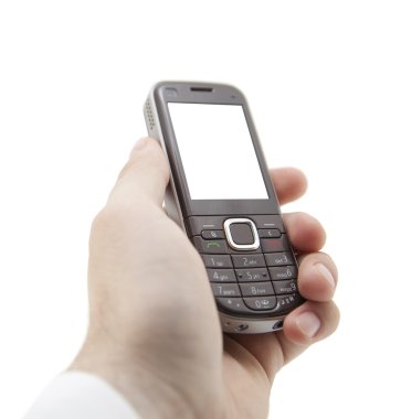 kırpma yolu ile elinde cep telefonu