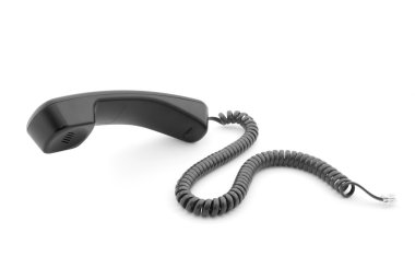 yumuşak gölge beyaz üzerine siyah telefon ahizesi