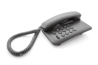 yumuşak gölge beyaz üzerine siyah ofis telefon