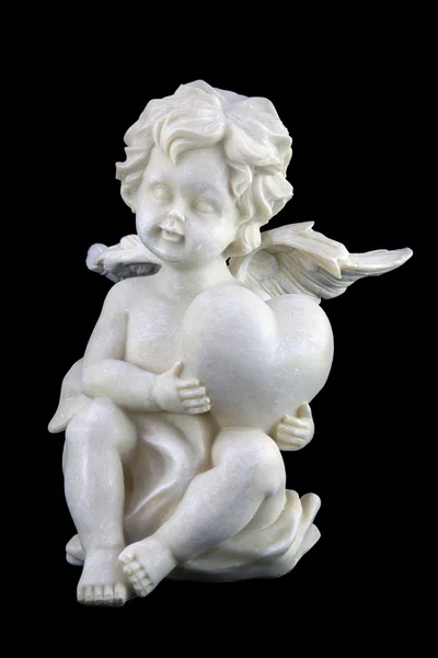 Cupido isolado em preto — Fotografia de Stock